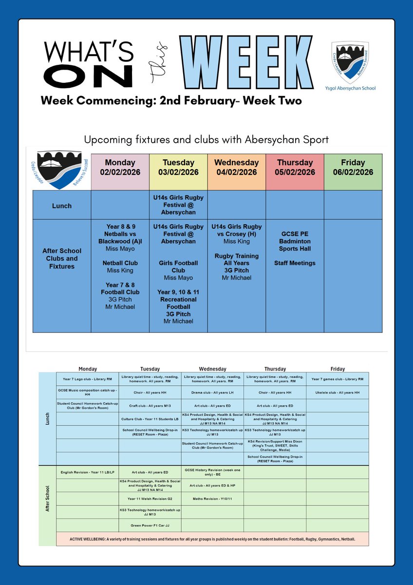 's tweet image. 🗓️ The week ahead 🗓️ 

@schoolnursingab are in tomorrow, please make sure your consent forms are returned 📨

#BelievetoSucceed #NotInMissOut #NIMO