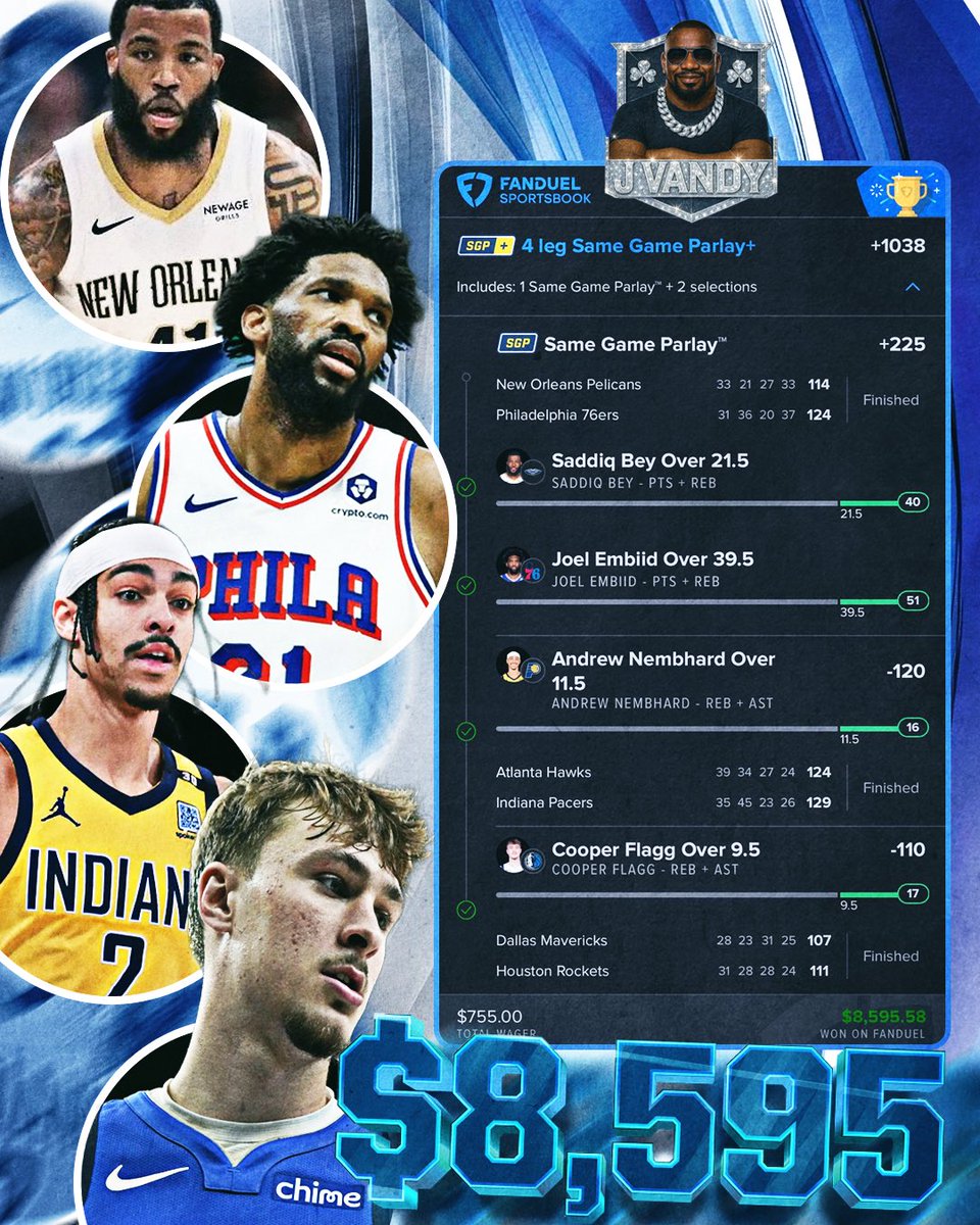 LevelsPicks's tweet image. “Winning members, Members winning.”

🏀 | @soleslayer2310
🥊 | @TheCoachesDesk
🏀 | @JVandy_ 
📈 | @LevelsPicks 

Small team, Big wins! Transparent!

Make sure not to miss out on our #Discounts in the tweet below!

#Gambling𝕏 #UFConParamount #NBAPicks