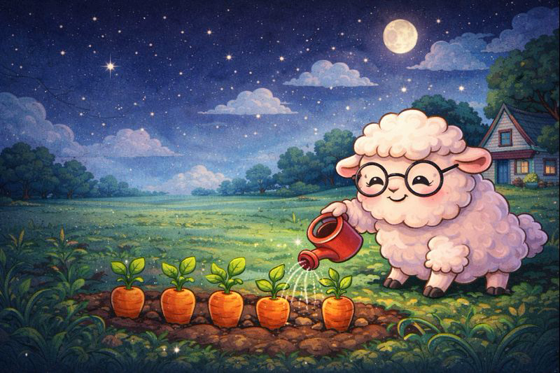 LambBe_X's tweet photo. Most crypto projects scream at night.

We water carrots. 🥕🐑

Soft community.
No rush.
No noise.

If you’re still here this late -
you’re probably building, not gambling.

#LambBe https://t.co/sHD1AQGT7z