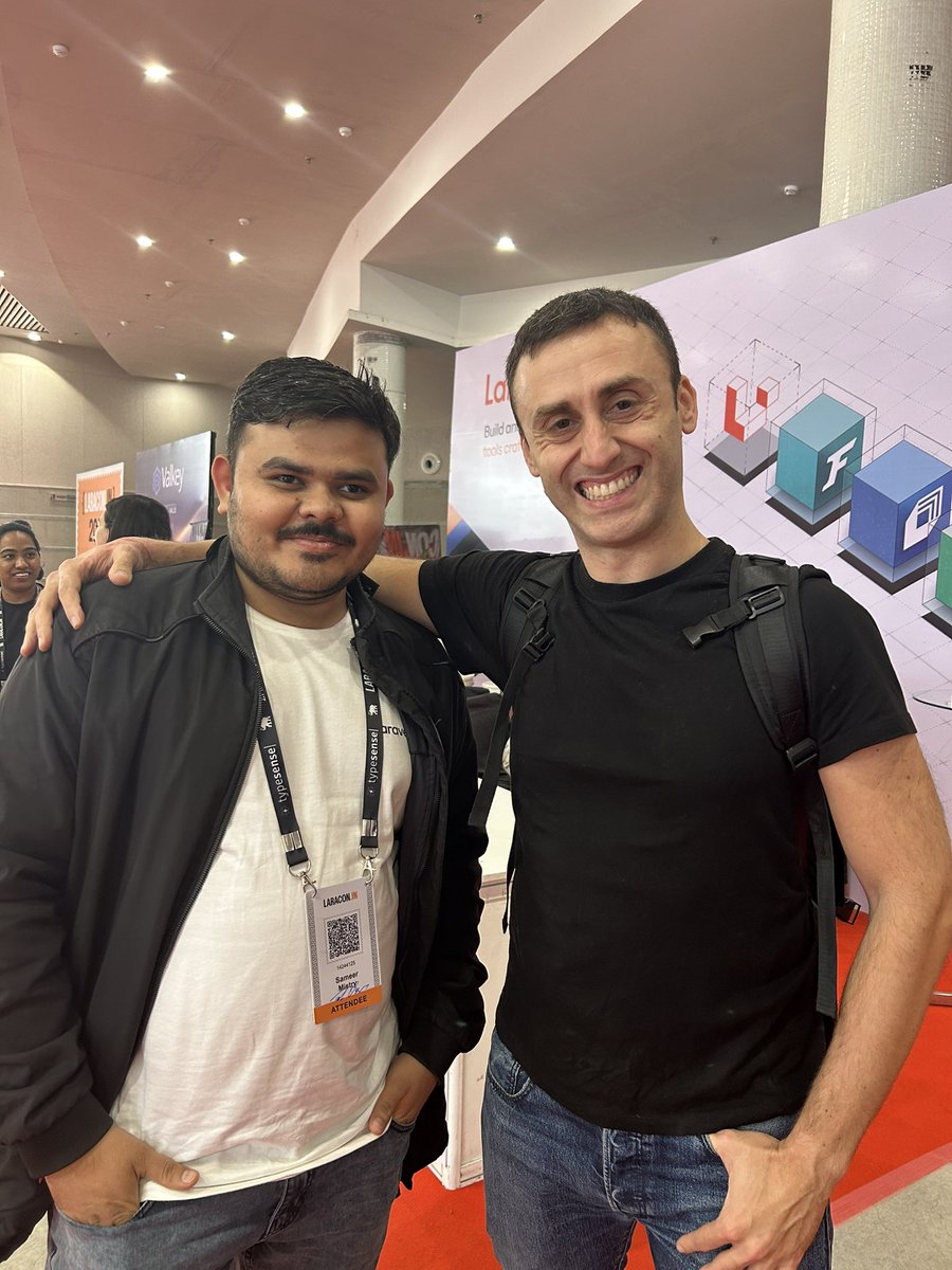 sameermistry251's tweet photo. Had a great time meeting @FrancescoCiull4 at @LaraconIN  2026

#LaraconIndia2026 #dailydotdev - @dailydotdev #laravel #AI @indianic @nicgulfofficial https://t.co/41aJsRGEoq