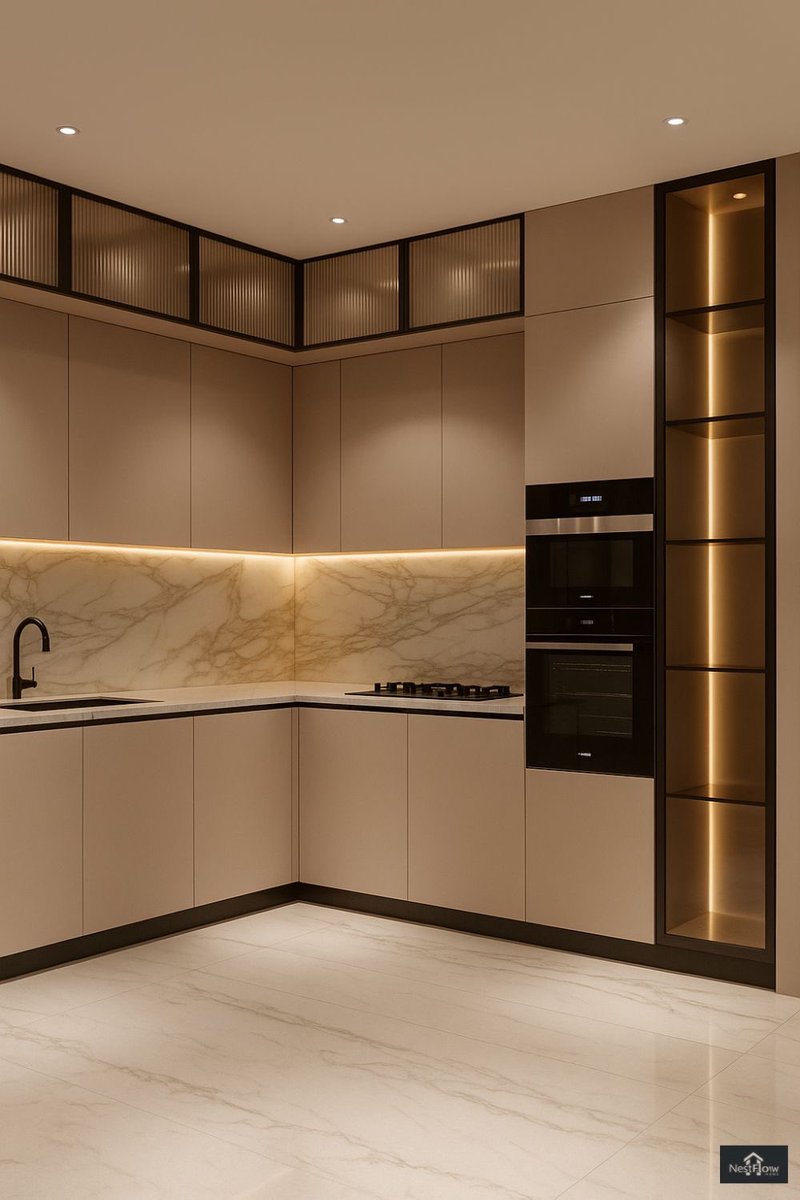 sa_arch2's tweet photo. للحصول على أعلى جودة في تنفيذ المطبخ
اطلب من المنفذ الالتزام بالنقاط التالية:

• هياكل الخزائن من خشب مقاوم للرطوبة (كونتر بحري أو MDF معالج)
• تثبيت القواعد على شاسيه ألمنيوم أو قواعد بلاستيك مرتفعة عن الأرض
• مفصلات وسحّابات أصلية بنظام الإغلاق الهادئ (Soft Close)
• تغليف مقاوم للحرارة والبخار وسهل التنظيف
• سطح عمل (رخام / كوارتز) بسماكة مناسبة مع حافة مشطوفة
• ظهر المطبخ (Backsplash) مقاوم للماء والدهون
• توزيع كهرباء مخفي ومدروس للأجهزة
• تهوية مناسبة داخل وحدات الفرن والثلاجة
• إضاءة مخفية أسفل الخزائن لراحة العين

#تصميم_داخلي