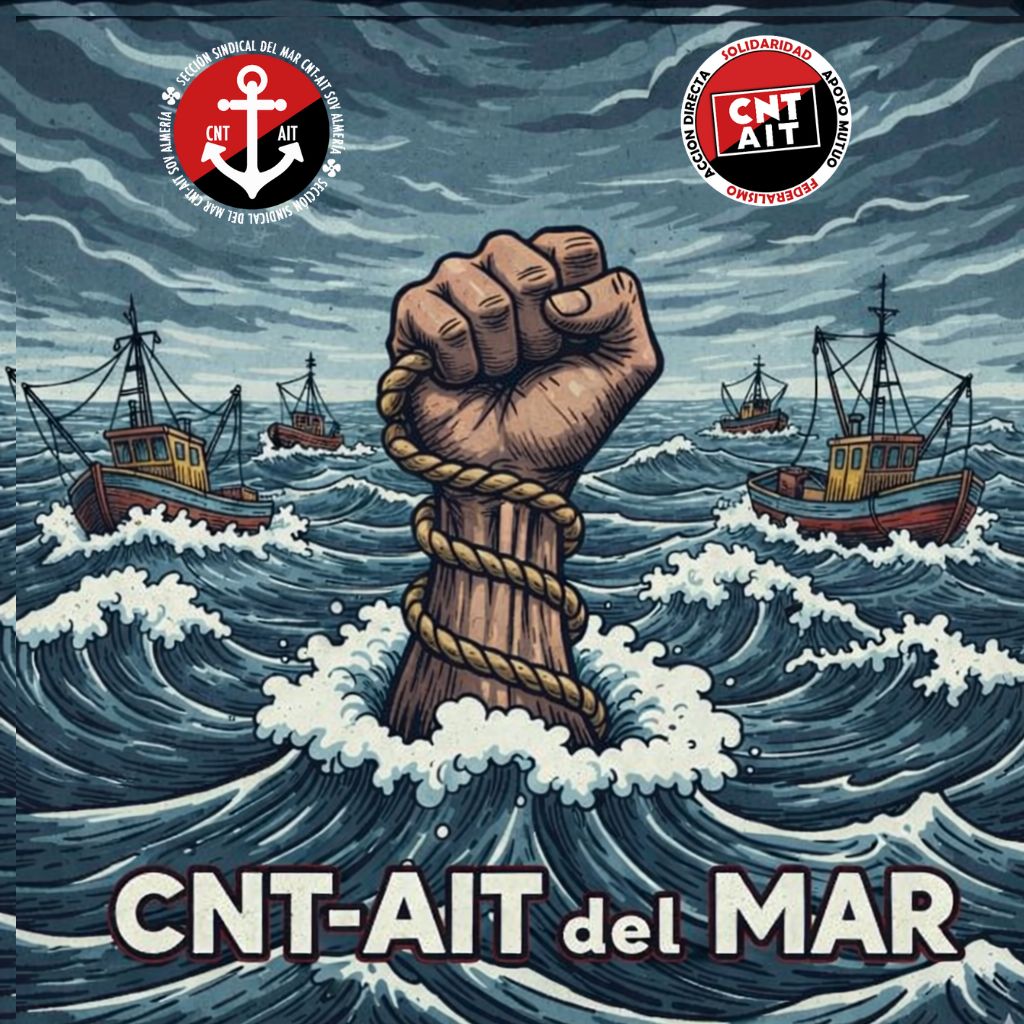 La Secc. del Mar de la CNT AIT organizada en Tragsatec en Huelva
Sigue reclamando sus derechos laborales, los cuales están siendo ninguneados por Recursos Humanos de dicha empresa, la cual recibe fondos publicos del Estado y de la UE 
#TragsatecMercenarios 
#CNTait