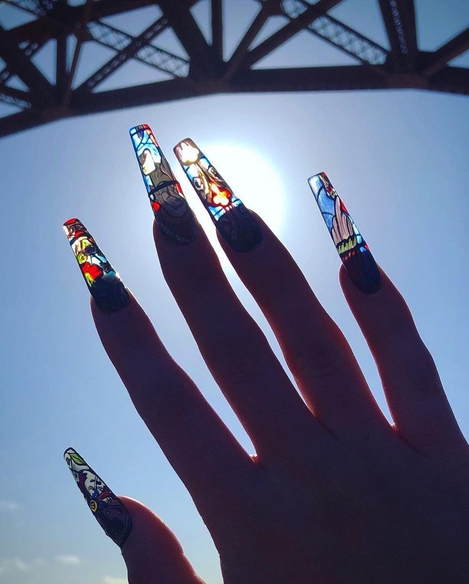 archivedlooks's tweet image. Stained glass nails