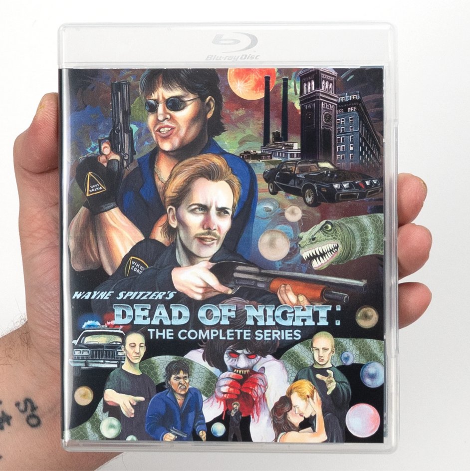 killerbeament's tweet photo. DEAD OF NIGHT: Supernatural SOV series from cable-access! Inter-dimensional creatures, killer robots. All 12 episodes + extras on Blu-ray from @VHSHitfest @VinegarSyndrome - Limited edition! 🛸👻 Get Here: https://t.co/2XYVzc2lyP #HorrorCollector #BluRayCollector https://t.co/tEnTfuNs2u