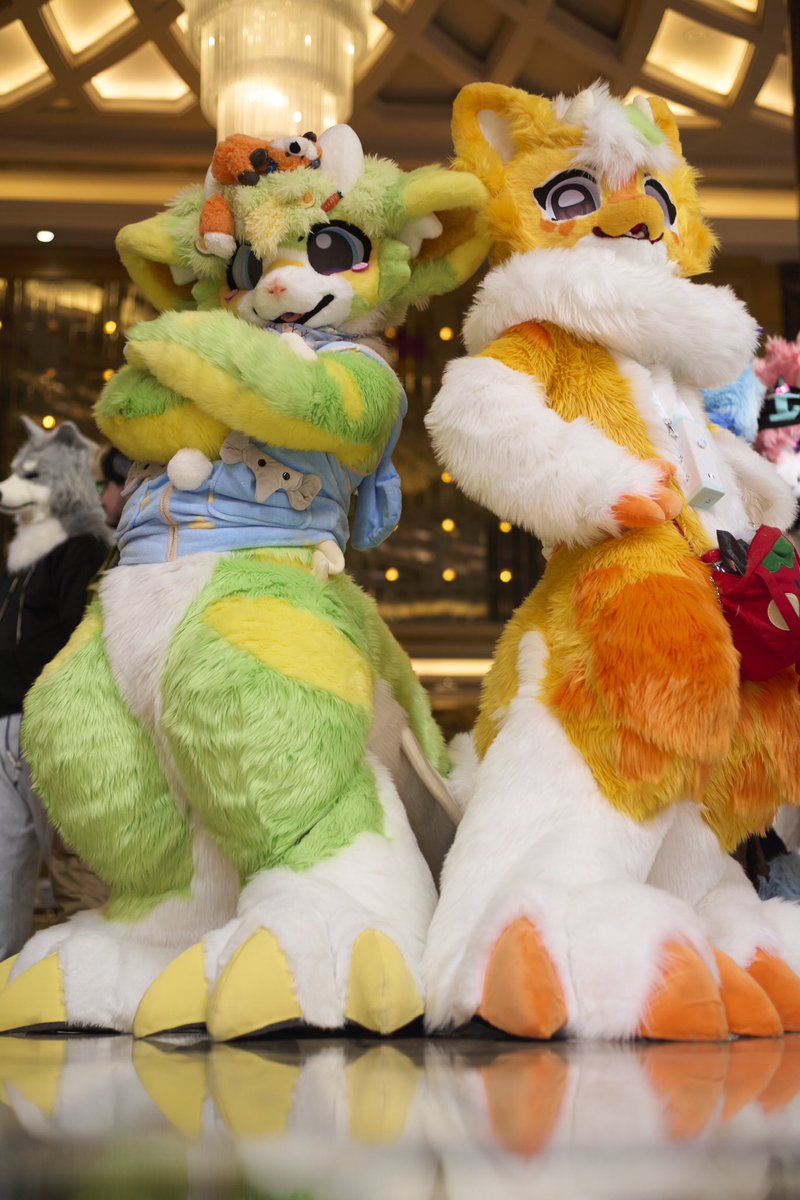 "饿素奶龙！饿萌豆素奶龙！

🥭🦖@卡咩
📸@福橘
#Fursuits 
#furry