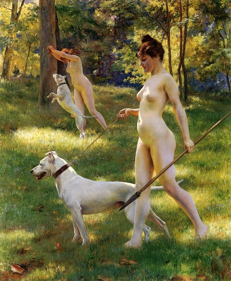 JuliusLStewart's tweet image. Nymphs Hunting #artbots #stewart