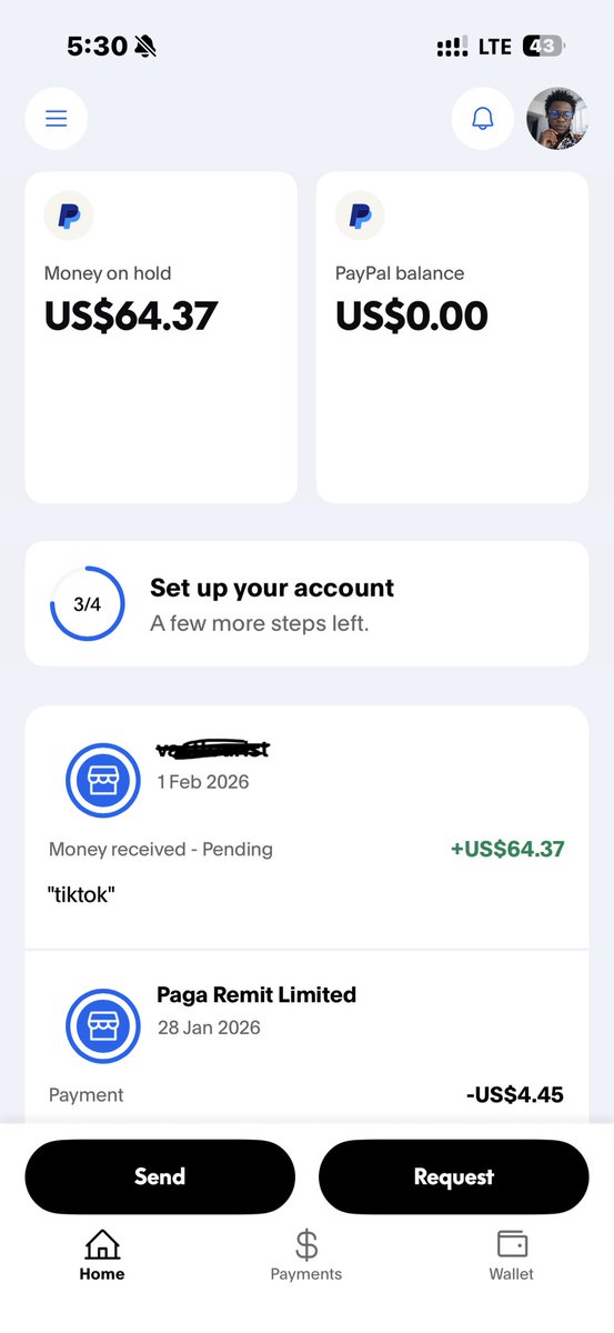 Still on the PayPal and Paga matter. After trying it with 5$ and