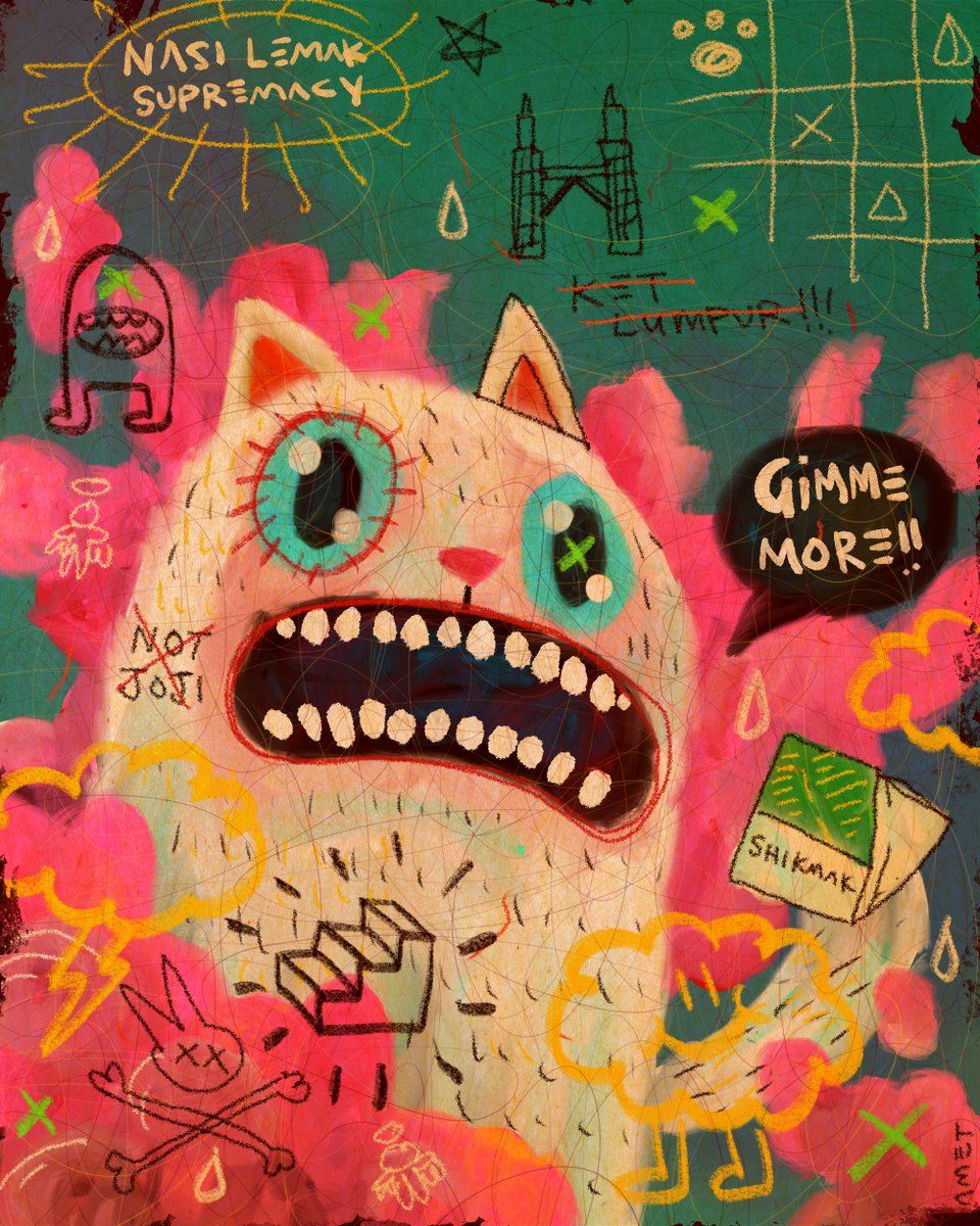 National Dish, Universal Desire.

A cat clutches nasi lemak in celebration of Catlumpurr, inviting everyone to taste Malaysia’s beloved dish, where culture, comfort, and community meet in one unforgettable bite together during event.

claim this artwork via legendary lock-in on