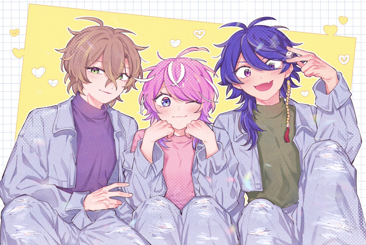 🐧コラボかわい〜ね💜🩷💚