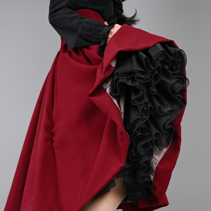 pick up】運命のパニエ ブラック 生地量たっぷりのスカートをさらに