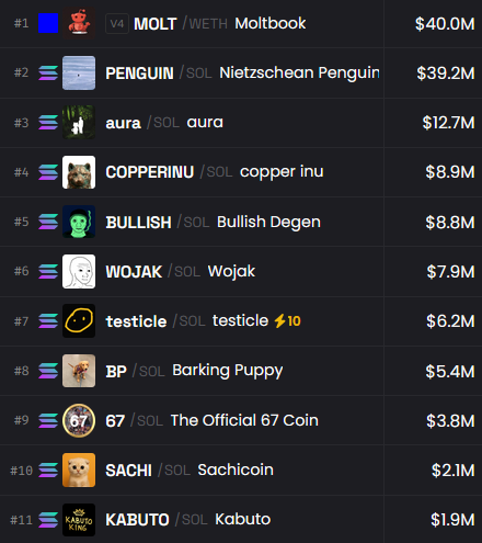 The trenches got totally cooked too

All major runners from the past weeks are down bad