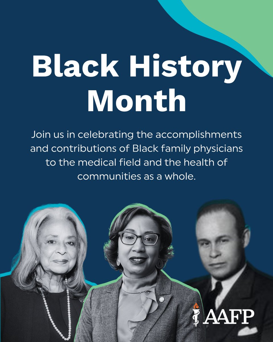 aafp's tweet photo. Black History Month is a chance to celebrate the contributions of Black family physicians to medicine and the health of our communities. The AAFP will continue to advocate for a diverse workforce and provide family physicians with the resources they need to meet the health needs of Black communities: https://t.co/tKVEucd4i3