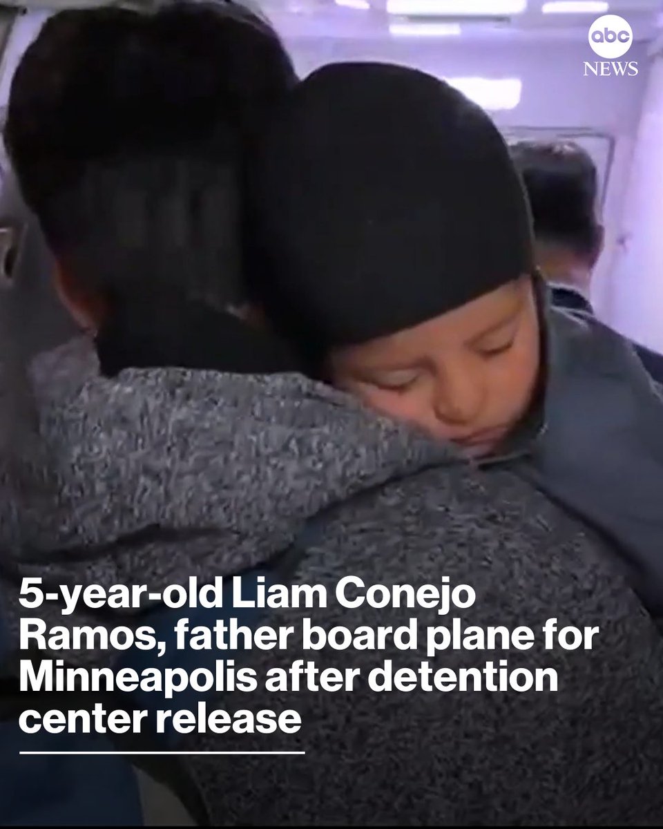 Five-year-old Liam Conejo Ramos and his father, Adrian Conejo Arias, asylum seekers who were detained last week in Minnesota, boarded a plane in Texas early on Sunday.

"I'm happy to finally be going home," Conejo Arias told ABC News' John Quiñones as the pair boarded their