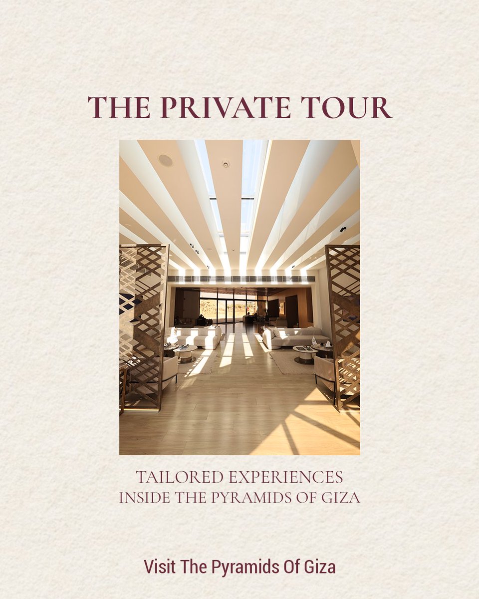 PyramidsOfGiza_'s tweet photo. عش تجربة أهرامات الجيزة بطريقتك مع الجولات الخاصة
للحجز: digital@thepyramidsofgiza.com
Experience the Pyramids of Giza your way with our private tours.
Reserve now: digital@thepyramidsofgiza.com
The Pyramids of Giza | The Experience is New, The Time is Now
#VisitthePyramidsofGiza https://t.co/nFXUTNAb1w