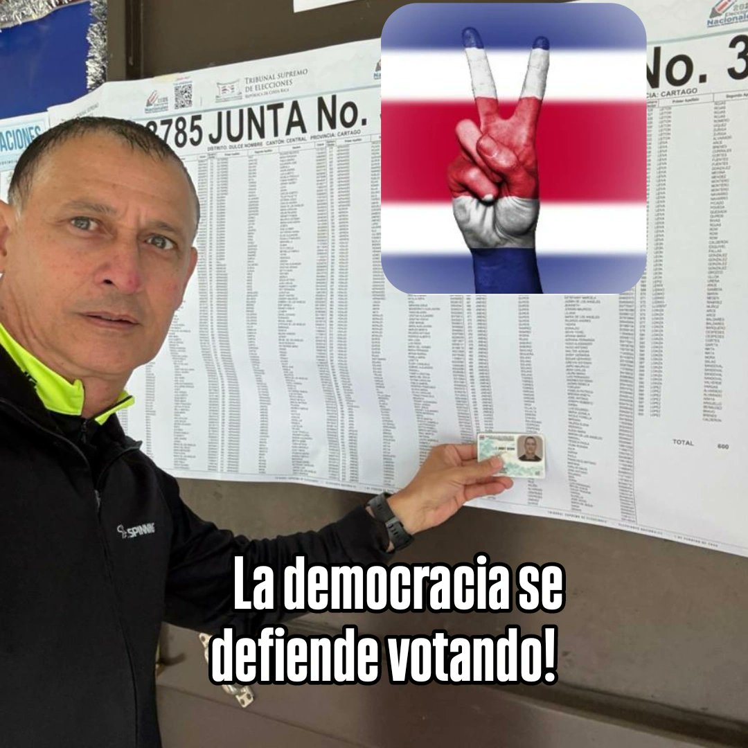 Así defiendo la democracia con el sagrado derecho del voto! Amo la democracia, la paz, el respeto y la libertad. Amo a #CostaRica #Elecciones2026 #VivaCostaRica