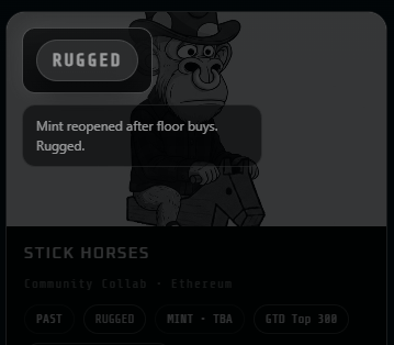 SloppyApeYC's tweet photo. Avoid @Horsesticknft new mint. Still considered as a scam as no proof provided to prove it's not.

Don't mint. Don't buy. Just avoid. https://t.co/saX89fd36T