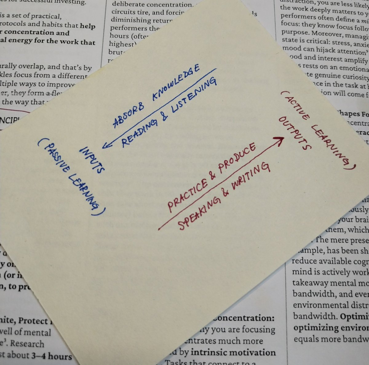 ทำไมฟังออก อ่านเข้าใจ แต่ยัง struggle ในทักษะการพูด ? – หากลองพิจารณาเปรียบเทียบทั้ง 4 ทักษะเป็นถนน มันก็คือถนน 2 สายหลักค่ะ 

🛣️ 1. Inputs (passive learning) จากการอ่านและการฟัง เป็นสกิลที่เราทำหน้ารับ absorb ความรู้ คำศัพท์จาก learning materials ต่างๆ