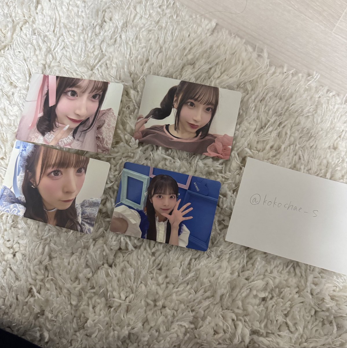 kokochae_s's tweet photo. きゅーすと トレカ 交換

譲：桜庭 梅田 増田

求：川本

同種希望しております。当方所持済みのものはお断りさせていただく可能性あります。
2.4現地交換または同日発送希望。
お気軽にリプ・DMお待ちしております🙇🏻‍♀️

#きゅーすと #きゅーすと交換 https://t.co/Ul5Exv3LCb