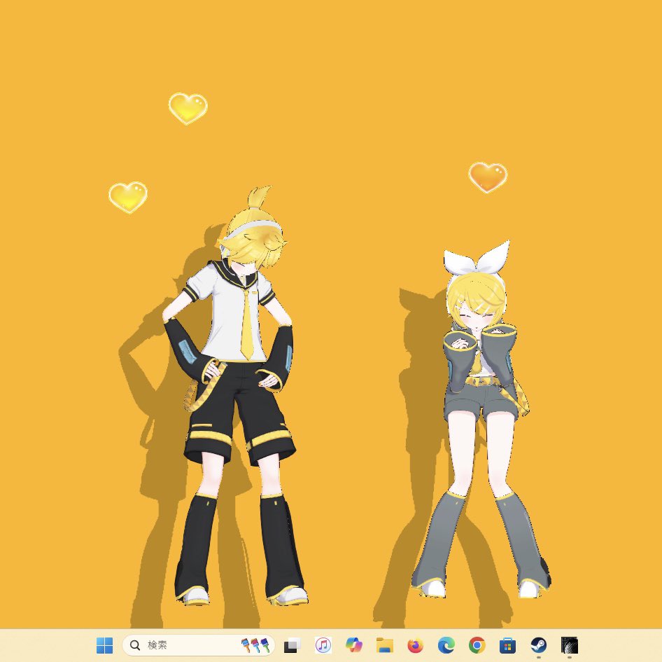 デスクトップメイトのみねちゃんのスクショ投稿、3000いいね♡ありがとうございます🍊🍌✨

このスクショは頭を撫でた時の2人🌼
2人とも本当にかわいい☺️
コンビアクションでは、両端にいる2人がお互いの名前を呼んだり手を振ったりするのが、めちゃかわいくて特にお気に入り🌟