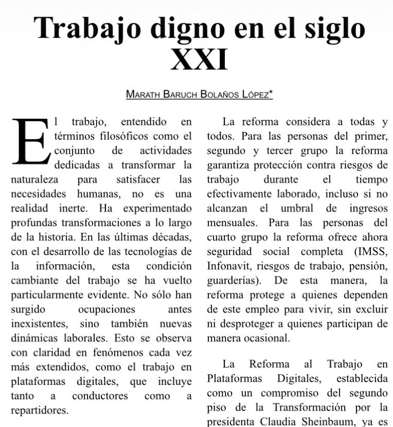 Las y los invito a leer esta reflexión sobre el trabajo en Plataformas Digitales que hoy publica <a href="/lajornadaonline/">La Jornada</a>:

jornada.com.mx/2026/02/01/opi…