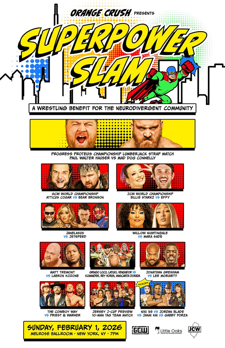 It's show day.

Limited tickets remain for SuperPower Slam at Melrose Ballroom!

superpowerslam.eventbrite.com

Meet and Greets: 5 PM
Showtime: 7 PM

Watch live and donate:

youtube.com/live/nrYTZaR_t…