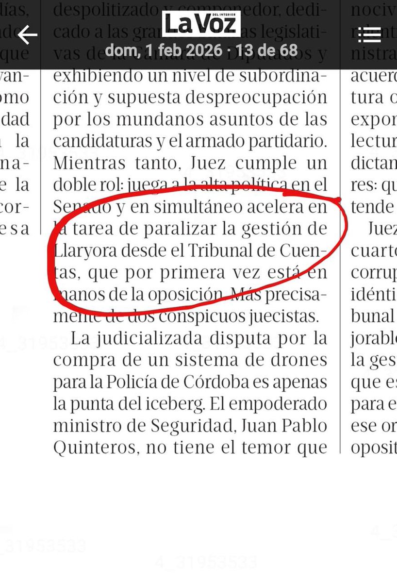 🚨ACLARACION NECESARIA PARA EVITAR CONFUNDIR A LOS CORDOBESES🚨
Desde esa misma columna de <a href="/LAVOZcomar/">LAVOZcomar</a>, el 4 de enero se decía que el Tribunal de Cuentas "no le quitaba el sueño al Panal..." y hoy, a menos de un mes, se dice que "le paraliza la gestion".
Más allá de la