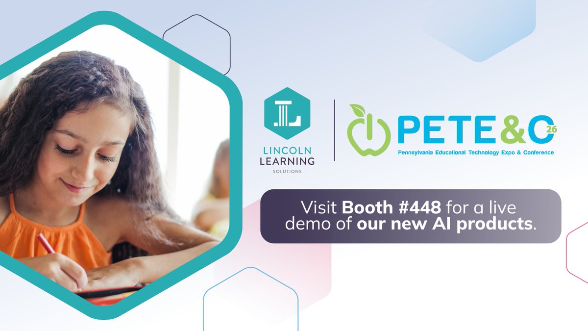 LincolnLearning's tweet image. Stop by booth #448 to catch a live demo of our newest AI solutions at PETE&amp;amp;C.

#EducationSolutions #EdTech #EducationTools