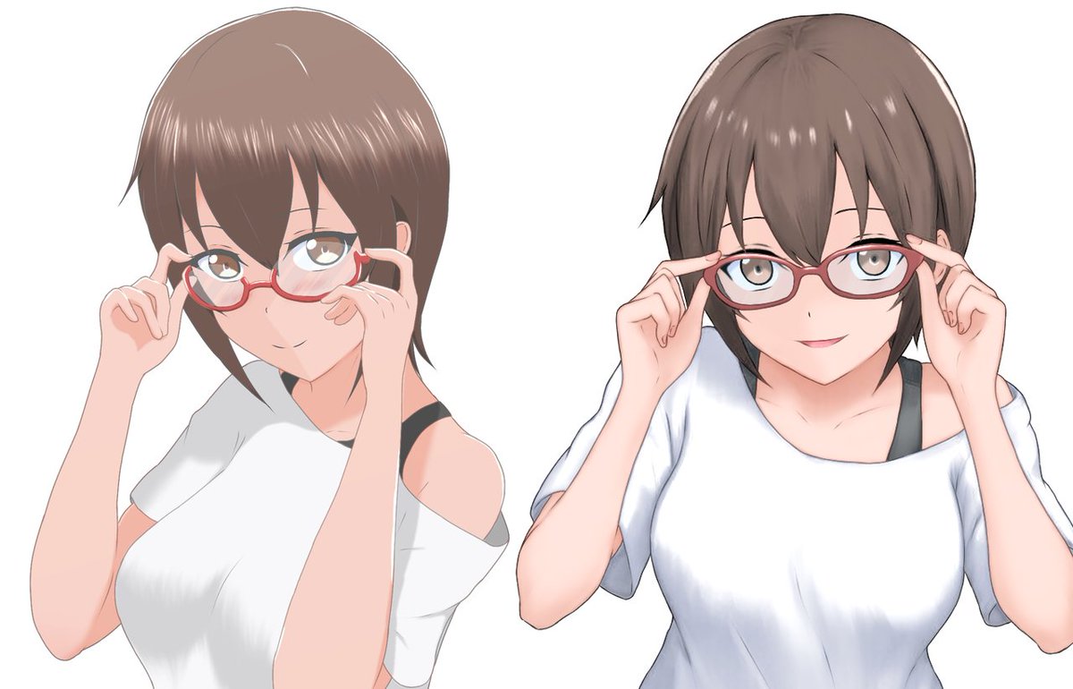 ,
  ∧( ∧
   (c*○ヮ○)描き直し終えて
  (つ🍊J見比べてみた
⊂し ⌒J成長……してるね……! 