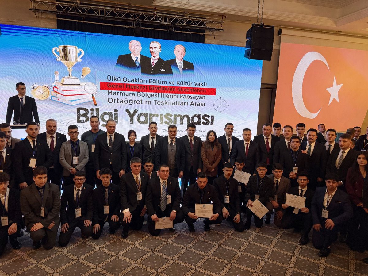 Ülkü Ocakları Eğitim ve Kültür Vakfı Genel Merkezimiz tarafından düzenlenen, Marmara Bölgesi illerini kapsayan Ortaöğretim Teşkilatları Arası Bilgi Yarışmasını Bursa’da gerçekleştirdik.

🏆 1. Kocaeli
🥈 2. İstanbul
🥉 3. Bursa

Emeği geçen tüm teşkilatlarımıza ve yarışmaya