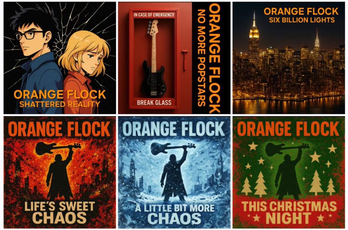 orangeflock's tweet photo. In 2025 I released four full length Orange Flock albums, one EP, and one stand alone Christmas single. These are all available to listen to anywhere and everywhere. Please have a listen and hopefully you'll find something you enjoy.

Album 5 is coming very soon... 🤟 https://t.co/mbMDTxJsnw
