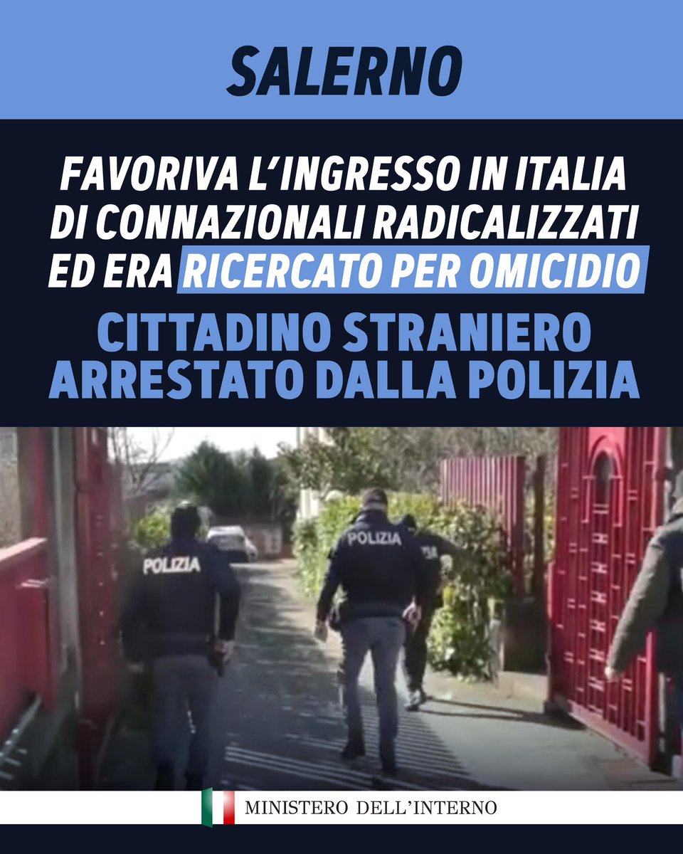 Un cittadino straniero, segnalato dall’intelligence per i suoi legami con ambienti legati all’estremismo islamico e per aver favorito l’ingresso in Italia di connazionali, alcuni dei quali radicalizzati, è stato arrestato dalla Polizia di Stato a Salerno prima che tentasse di