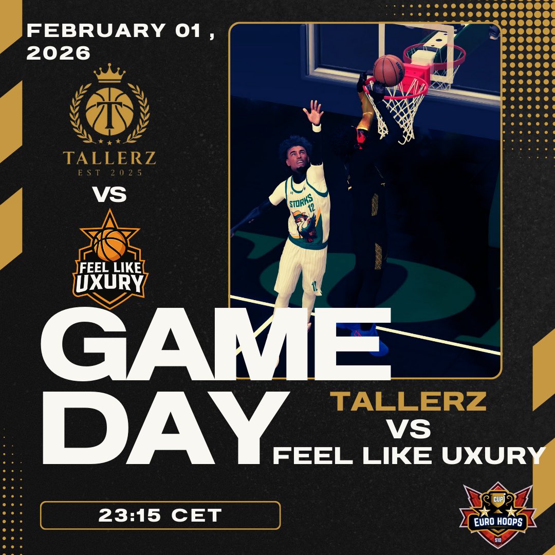 Double gameday and double stakes in <a href="/EuroHoops2K/">𝗘𝘂𝗿𝗼 𝗛𝗼𝗼𝗽𝘀 𝟮𝗞</a> 
🏀 Playoffs (BO3) vs MSE United
🏆 Cup showdown (BO1) vs Feel Like Luxury. Tune in at twitch.tv/mano_18ttv
Win or go home. Time to show up. 🔥
👨‍🍳<a href="/KazyyB1/">K Munna</a> 
🎯<a href="/IIKenough/">Ken Sildaru</a> 
🔒<a href="/Annes_Ravkic/">Annes Ravkic</a> 
⚓️<a href="/mano_18ttv/">עידו מנו</a> 
💪<a href="/Olajuwon_2K/">Olajuwon</a>
