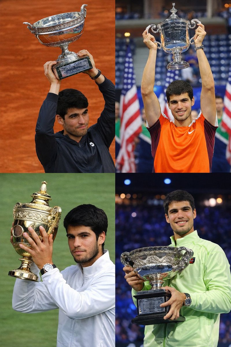 ParagMandpe's tweet photo. @carlosalcaraz Grand Slam completed. Vamos https://t.co/W90mRugF3A