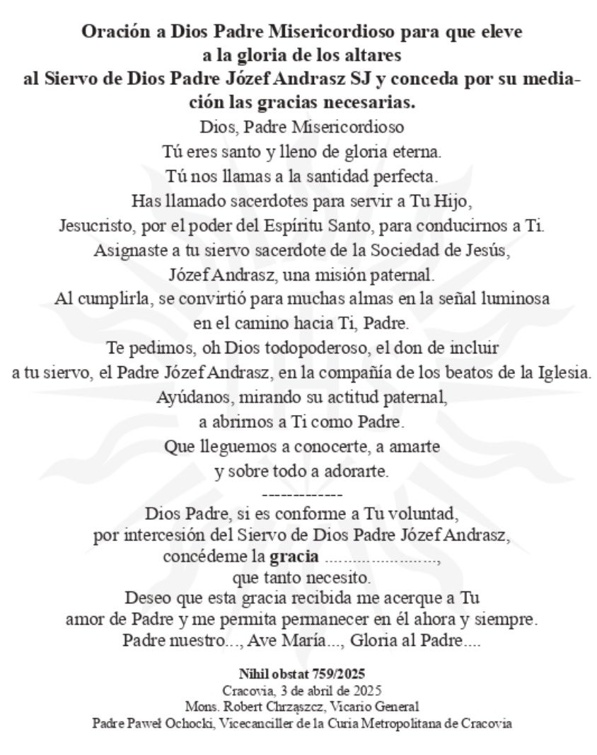 Hoy, #1deFebrero, se cumple el 63º aniversario de la muerte del Siervo de Dios P. Józef Andrasz, confesor y director espiritual de santa Faustina en Cracovia.
Inició las devociones a la Misericordia Divina en el Santuario de Cracovia-Łagiewniki y, mediante publicaciones.
👇🏼