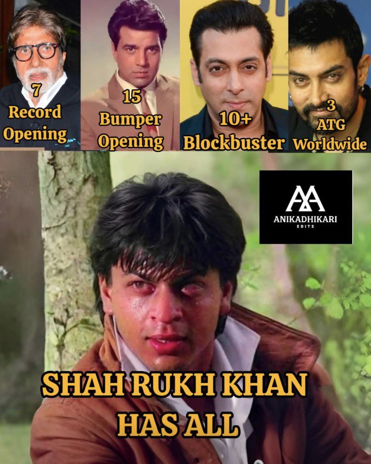 Shah Rukh Khan — this guy alone outweighs the entire Bollywood. 👑 👑