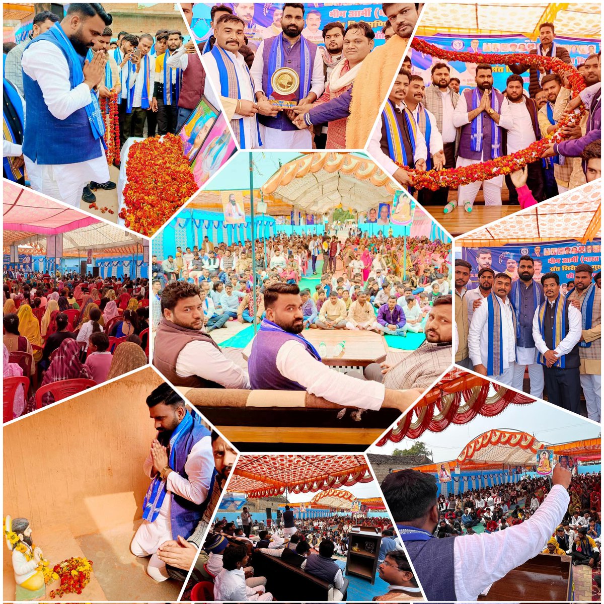 परम संत शिरोमणि सतगुरु रविदास जी महाराज की 649वीं जयंती के पावन अवसर पर जनपद झांसी के ग्राम बंगरा, बंगरी में आयोजित समारोह में पहुंचकर गुरुजी के चरणों में नमन किया।

भीम आर्मी के तत्वावधान में आयोजित जनसभा को संबोधित करते हुए गुरु रविदास जी के दिखाए मार्ग पर समाज को संगठित व