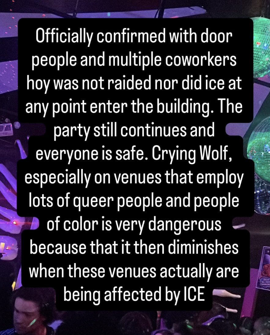 Can we talk about how this never happened? We should be on high alert but misinformation helps no one. They were apparently in the area but “raided” is incorrect wording. If anything take it as a learning moment on how to report about ICE. Research. Don’t be a white savior.