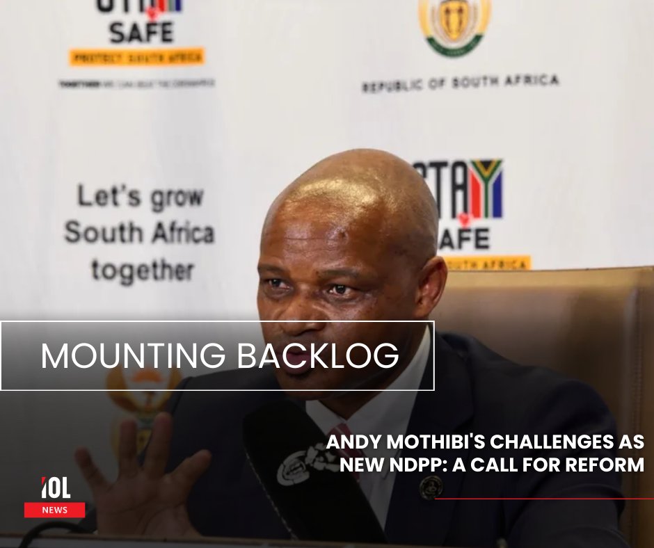 IOL's tweet photo. Newly appointed NDPP Andy Mothibi faces a mounting backlog of at least four major commission-related corruption cases from Zondo, Mpati, Nugent, and potentially Madlanga. 
#NDPP #AndyMothibi #CorruptionCases #Zondo #Mpati #Nugent #Madlanga #NPA
Read on: https://t.co/Y3BtAPfluB https://t.co/CNmrBMQbRc