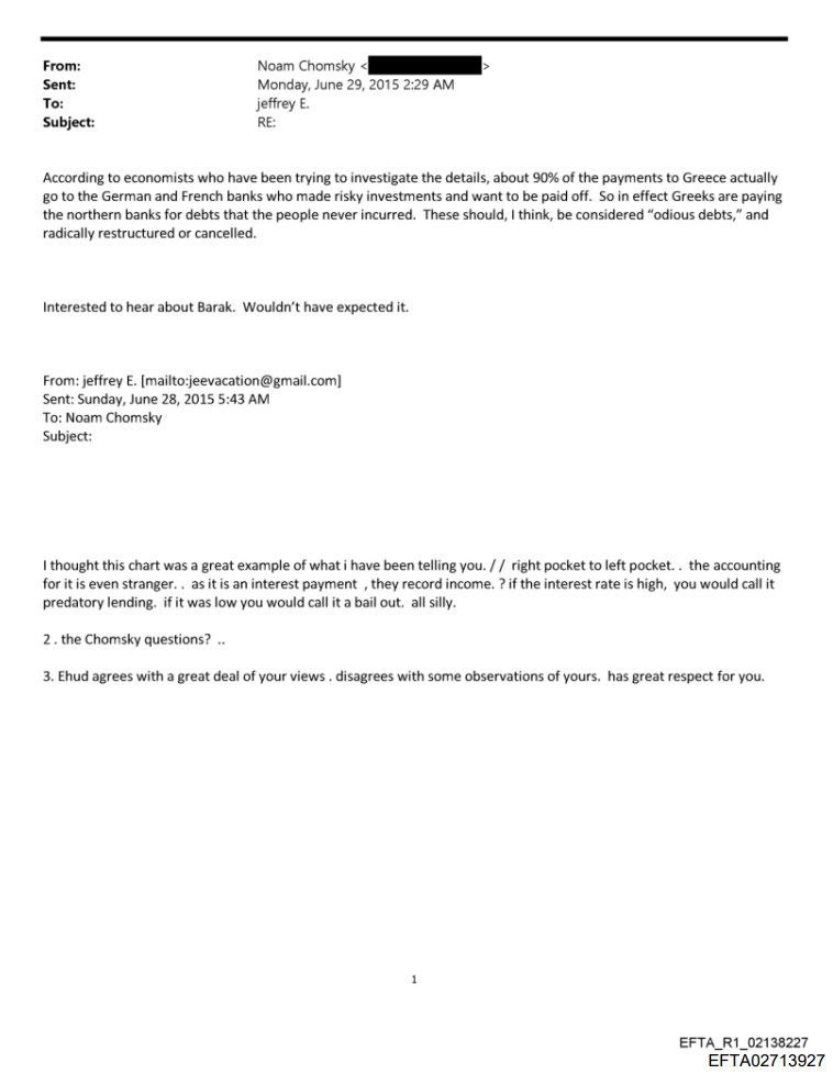 🇺🇸🇬🇷🇩🇪🇫🇷 Email about Greek economic crisis from Epstein Files reveals information about German &amp; French banks — Greeks are paying them for debts that the people NEVER incurred

"90% of the payments to Greece actually go to the German and French banks who made risky investments