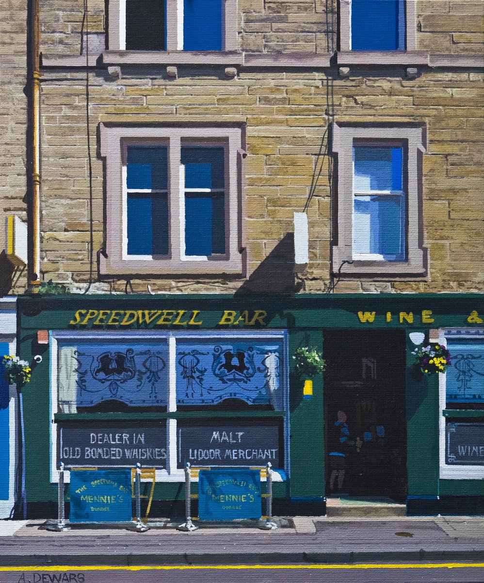 Alex_Dewars's tweet photo. Speedwell bar, aka Mennies, Dundee. Acrylic on board 25x30cm
#art #painting #Dundee #speedwell #mennies https://t.co/XKFg5lr60J