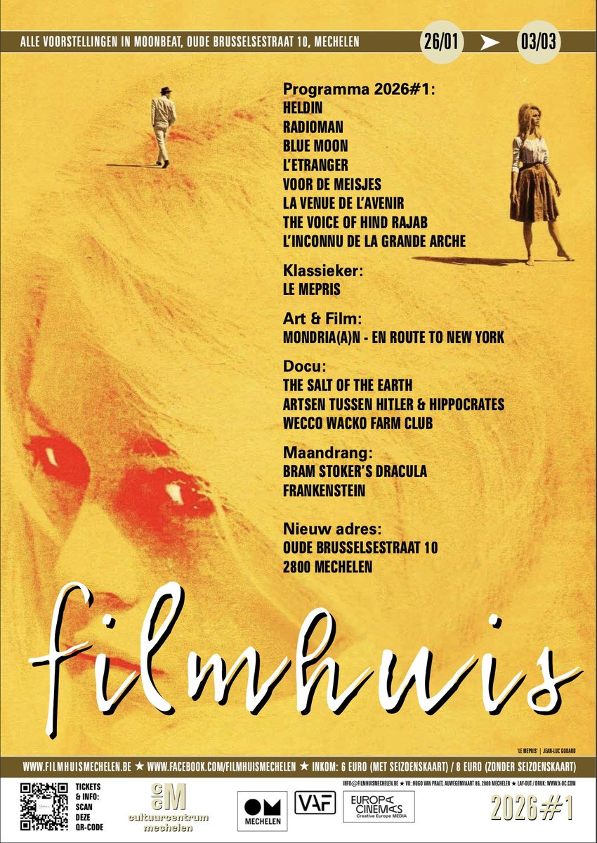 erikodbeeck's tweet photo. Moeilijke keuze deze week in #FilmhuisMechelen: Hind Rajab, Heldin, Artsen tussen Hitler en Hippokrates, le MΓ©pris, Dracula, Mondriaan... #stadsbioscoop #Mechelen #filmpassie #2800love Info: πhttps://t.co/DHohtVLpKs https://t.co/A9TeKsMDzW