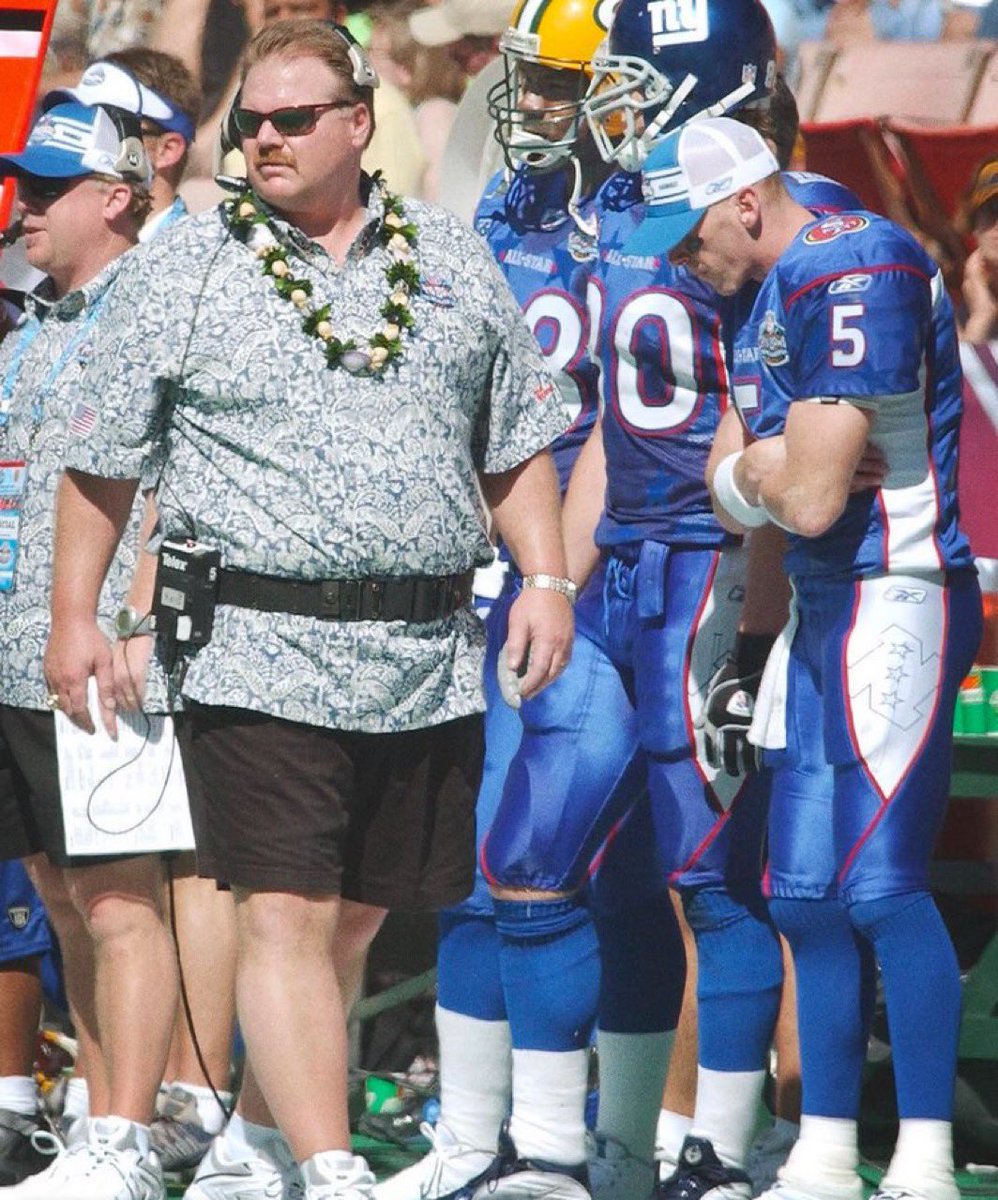 PardonMyTake's tweet image. Andy Reid coaching the pro bowl in 2003.