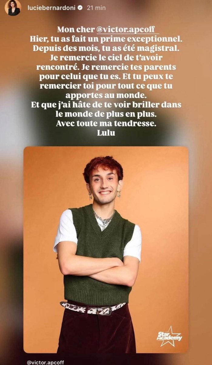corvalou3's tweet photo. #StarAcademy 

Merci Lucie pour ta bienveillance l’opposé de Goldman https://t.co/s6D1fpmKlH