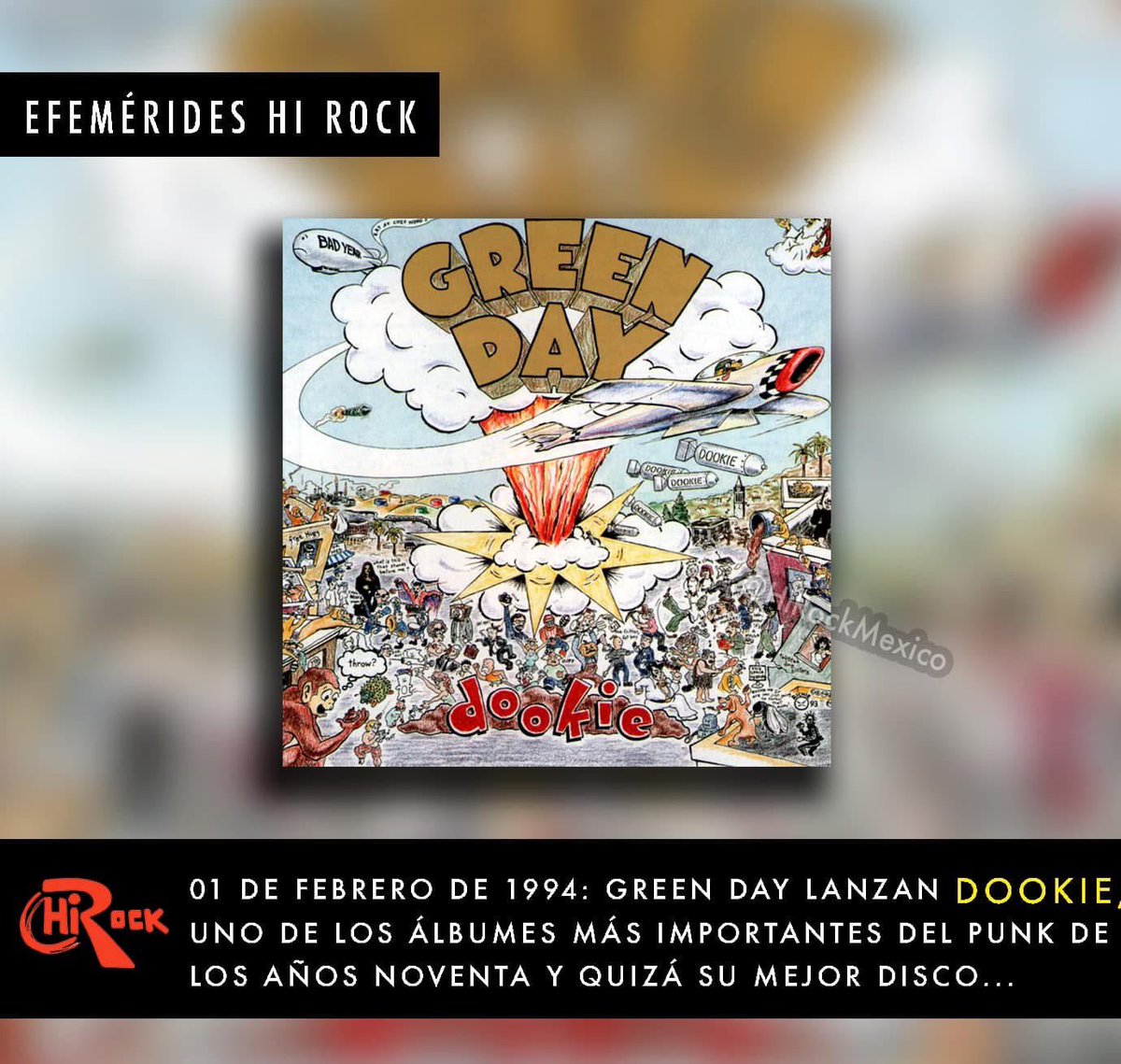 hirockmexico's tweet photo. 📅 𝐄𝐅𝐄𝐌𝐄́𝐑𝐈𝐃𝐄𝐒 𝐇𝐈 𝐑𝐎𝐂𝐊: #1deFebrero de 1994, #GreenDay lanzó “Dookie”, disco que muchos consideran como la obra maestra de la banda y es uno de los clásicos de resurgir del #punk en los años noventa. ¿Cuál es tu canción favorita del disco? 💿📀

#hirock #rock https://t.co/UWhfE2snuD