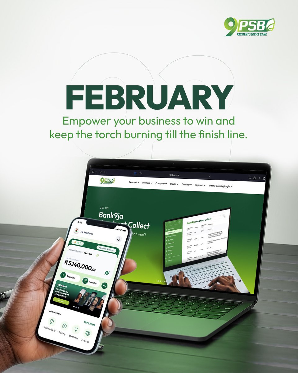 February is for builders, dreamers, and doers. 

This month, empower your business to win, stay focused, and stay consistent, because the torch only burns brighter when you refuse to quit.  
.
.
#9PSB
#Newmonth
#FinancialInclusion
#Createtomorrowtoday
