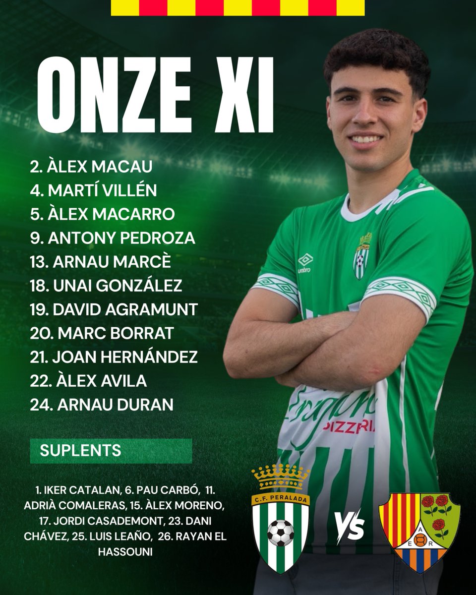 CFPeralada's tweet image. 🔜 𝗧𝗲𝗿𝗰𝗲𝗿𝗮 𝗖𝗮𝘁𝗮𝗹𝗮𝗻𝗮

Amb el bon regust de la victòria del primer equip aquest matí, continuem la jornada des del Municipal de Peralada⚔️

1️⃣1️⃣ INICIAL dels homes de @victorlopezdom🆚 @AEROSES_1921‼️

🙌 Gràcies: @qualiafigueres . @bebidasballo🙌

#CFPeralada 💚
