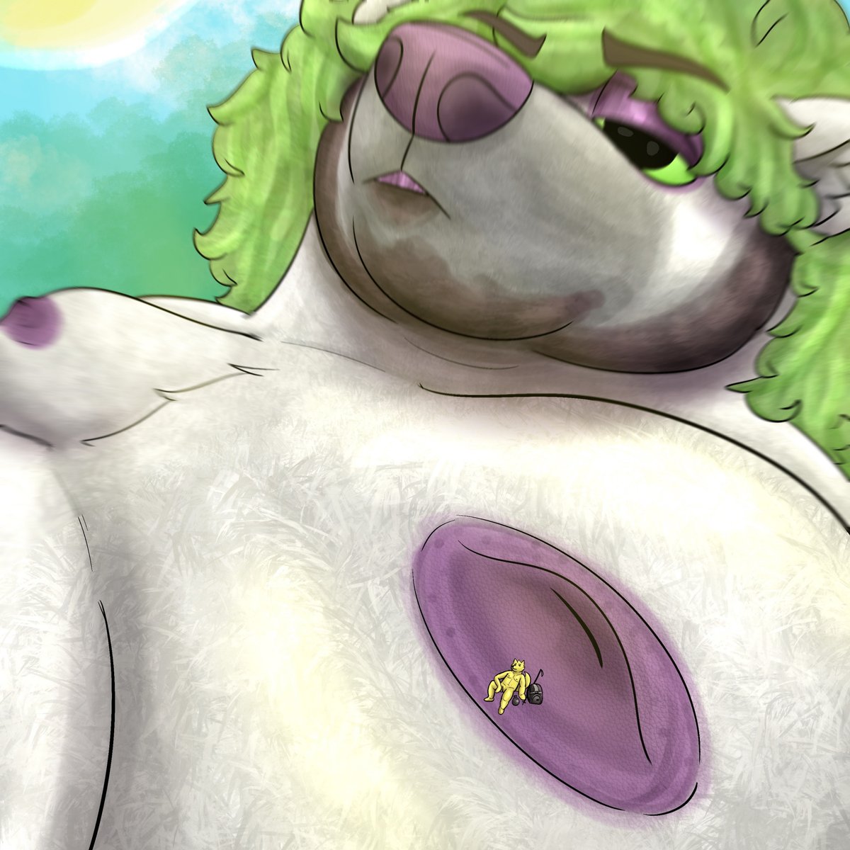 Imagine spending the day hiking up a huge mountain only for it to be a giant bears moob~