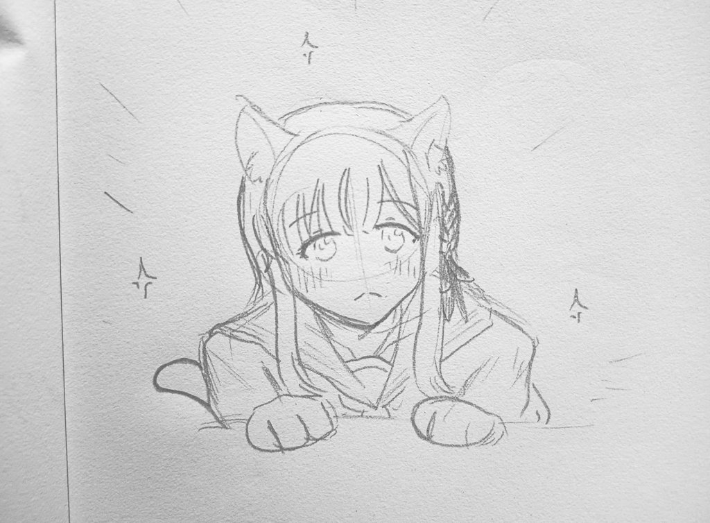 Cat Kanyaho doodle.... 🥺😿 Goodnight 😴