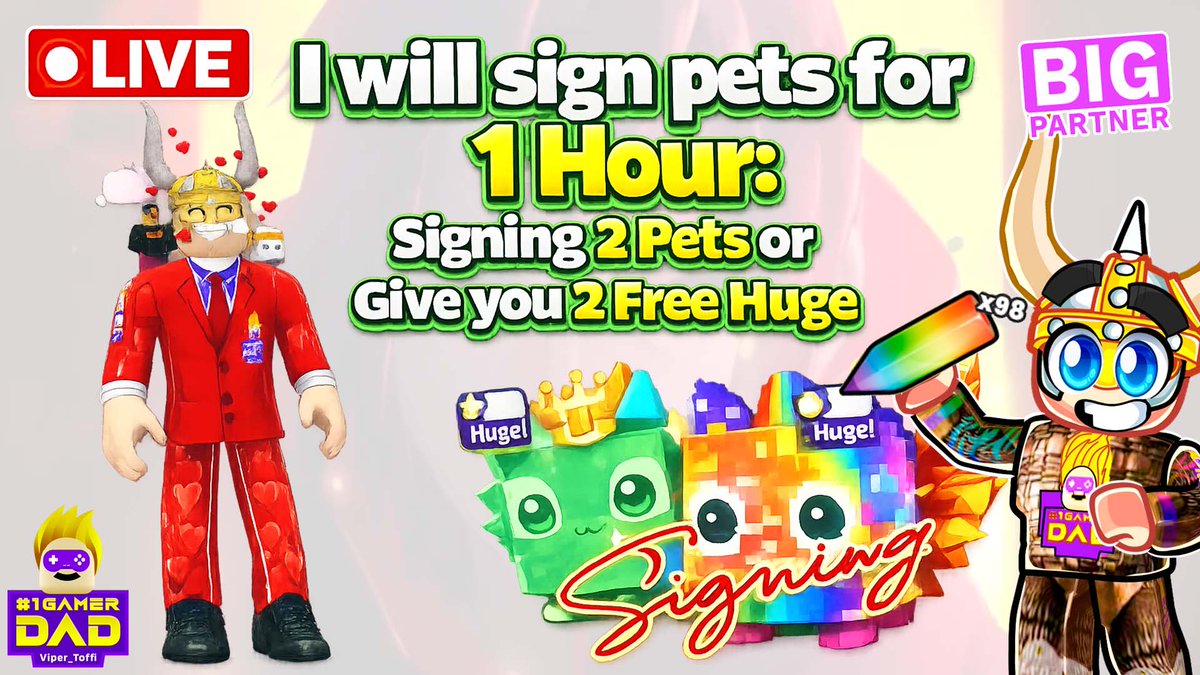 Signing for 1 Hour! Signing 2 or Giving you 2 Huge or one of each youtube.com/live/A9HX_jseX… via <a href="/YouTube/">YouTube</a>