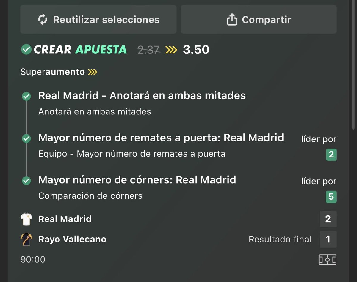 El destino AMA a PICKSONLINE 🔥

PLENAZO ABSOLUTO POR EL VIP✅ con 3/3 en picks y cuotas 3,5✅ 3,75✅ y 4 ✅

Evidentemente por aquí Pick y Funbet ✅

¿Vamos a por más ? Dejad vuestro like y comentario 🔥😏💚